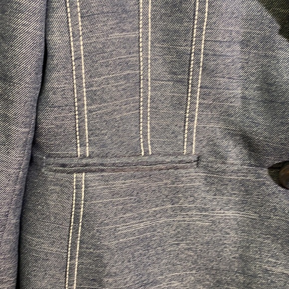 Le Suit Denim Look Blazer Size 10 - Picture 3 of 6
